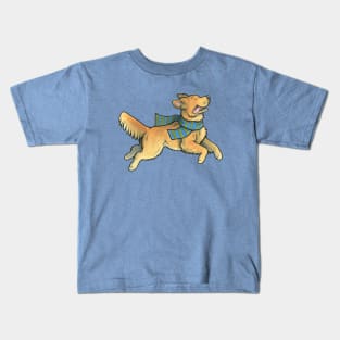 Running Golden Retriever Kids T-Shirt